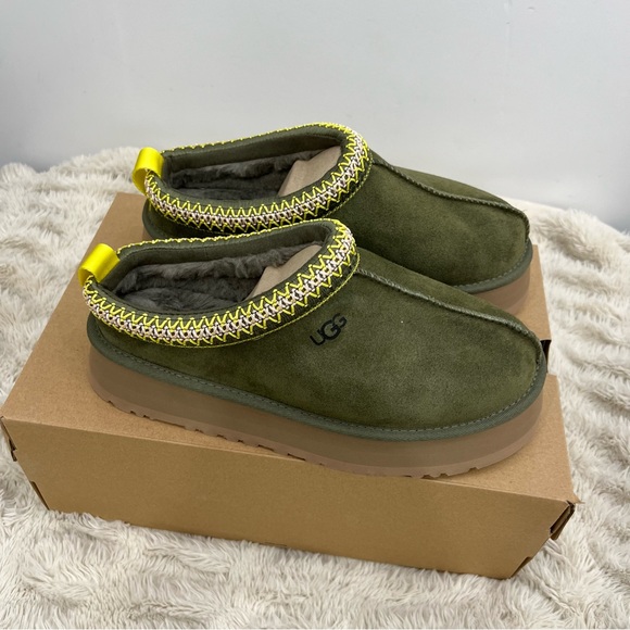 UGG TAZZ Platform Slippers RARE NEW IN BOX Burnt Olive - Picture 6 of 14